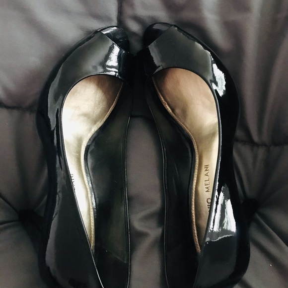 Antonio Melani Peep Toe Heels-Black Size 8 - Picture 3 of 6